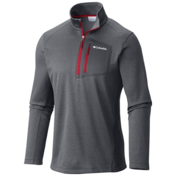 Columbia Jackson Creek Half-Zip Fleece Jacket Mens XL Gray Red - Picture 1 of 9